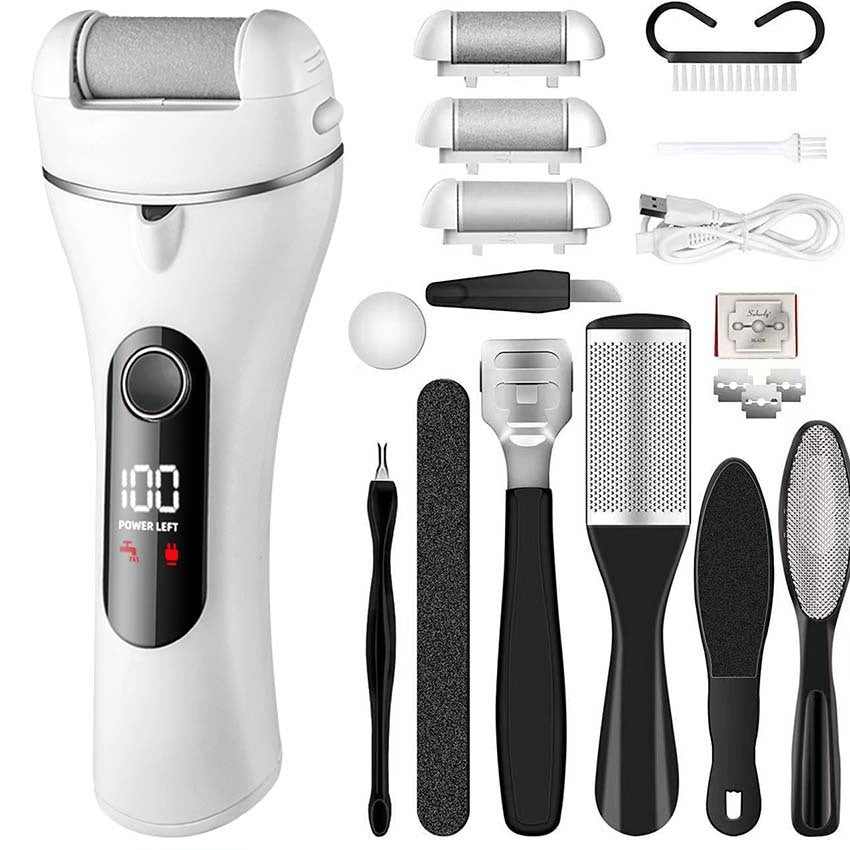 New automatic electric foot file - removes dead skin, calluses, and hard skin. perfect for home use - foot scrubber for heels and feet
