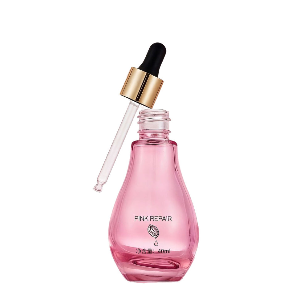 Cosmetic packaging essence serum bottle frosted spray coating rose gold essential oil dropper glass bottle 40ml