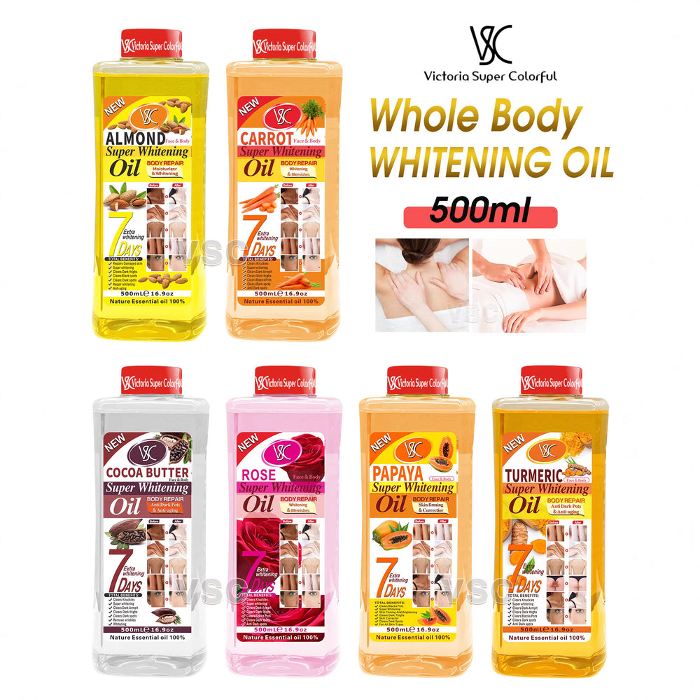 e-commerce hot-selling red-capped 7-day repair and brightening turmeric essential oil, full body massage vc massage oil, 500ml