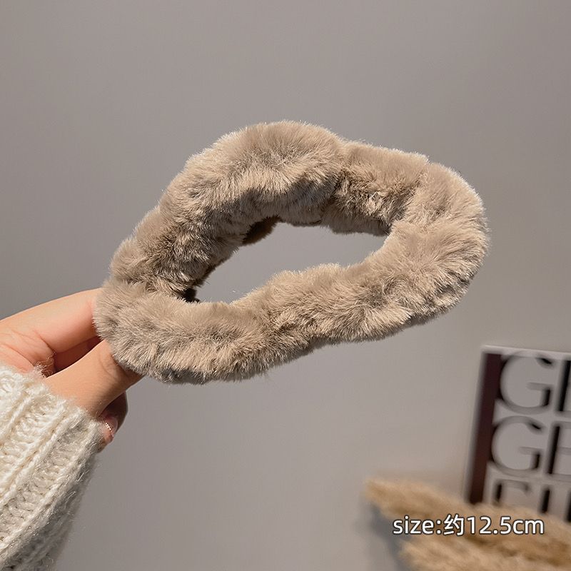 Cloud stuffed hair clip for women, back of head, hair clip, fall and winter coffee color, large shark clip, headwear, elegant hairpin