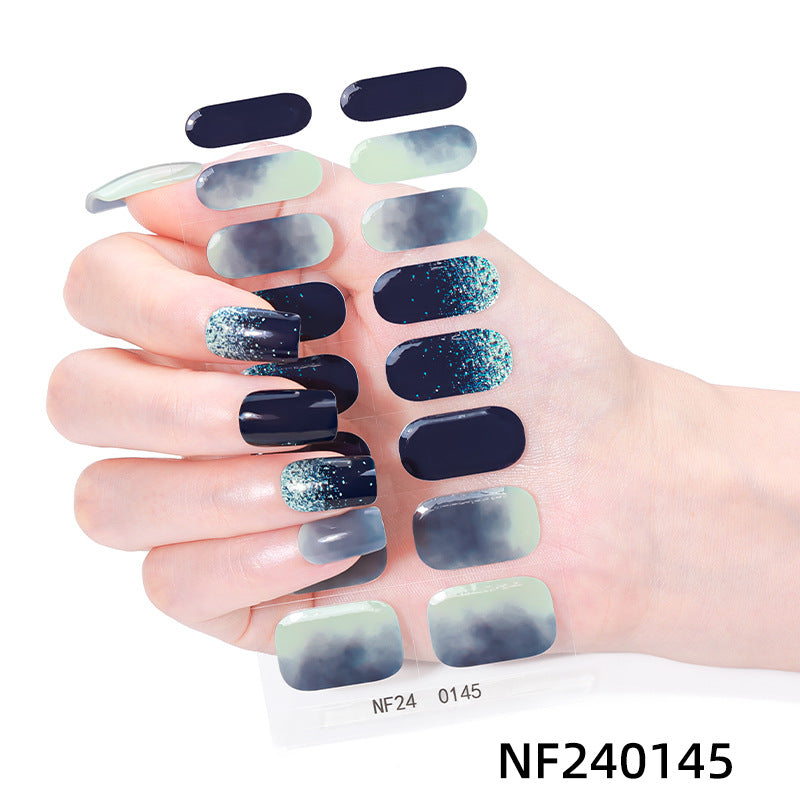 Zhengxiang personalized gel manicure stickers french butterfly onion powder smudged uv photo lamp semi-baked semi-cured nail stickers