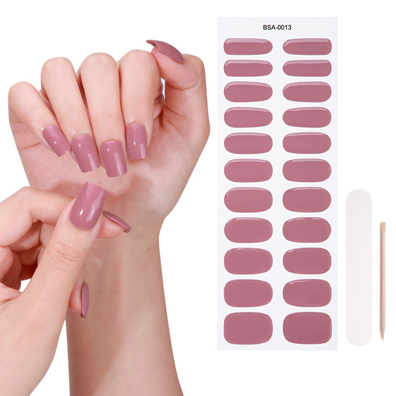 no-bake gel manicure stickers waterprooffashionpure color nail stickers no cure gel nail wraps