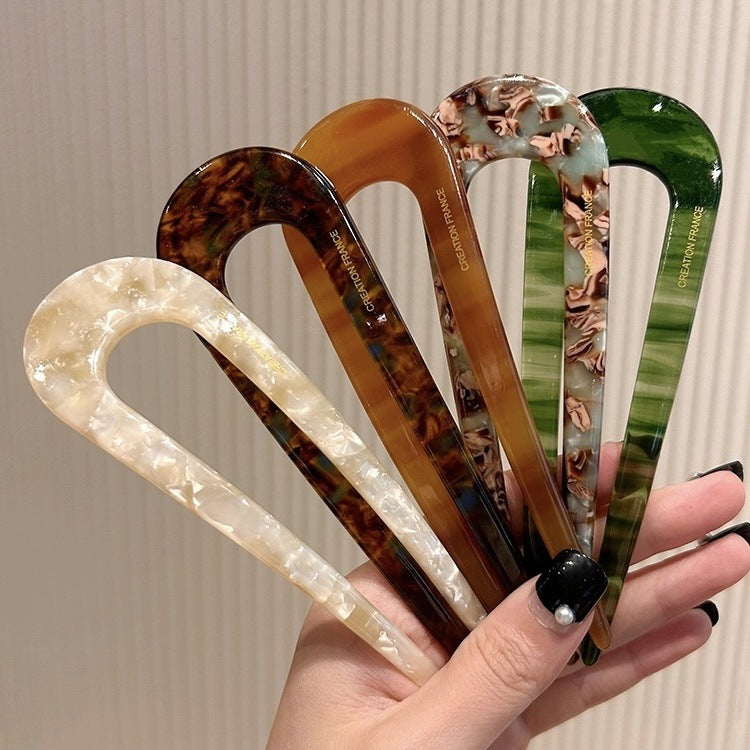 U-shaped hairpin for women, high-end chinese ancient style, new chinoiserie, hairpin, headdress, casual modern daily fixed hairpin