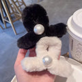 Fall and winter imitation rabbit fur stuffed hair clip for women new arrivalclassy back of head hair clip accessible luxuryeasiest for match headwear hair accessories