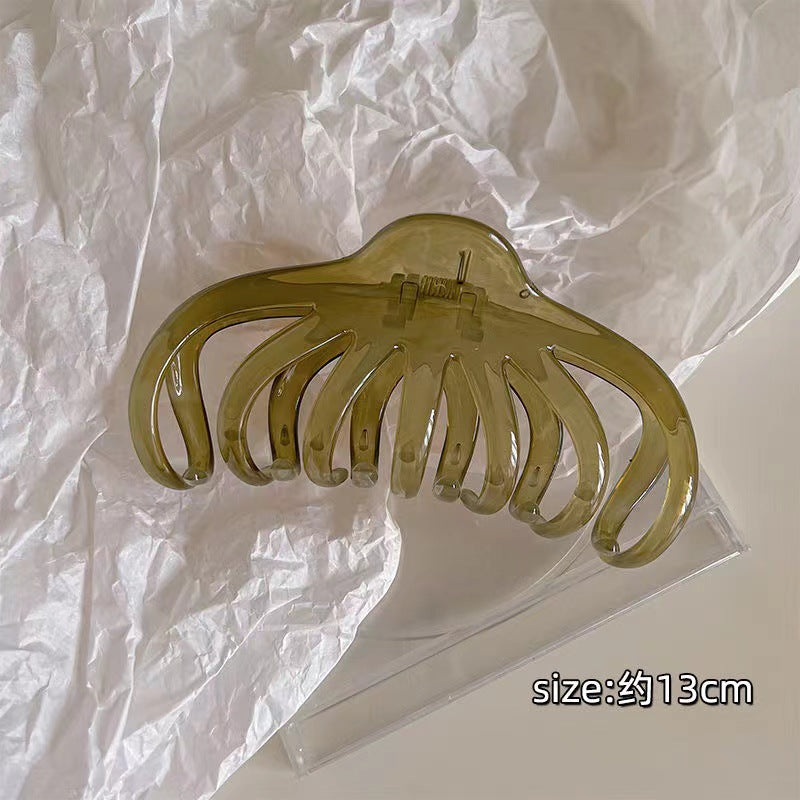 New pumpkin translucent round clip large hair volume hair clip casualeasiest for match clip hair shark clip