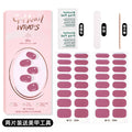 Zhengxiang custom gel nail stickers solid color 32 fingers two-piece set korean uv light semi-cured nail stickers waterproof