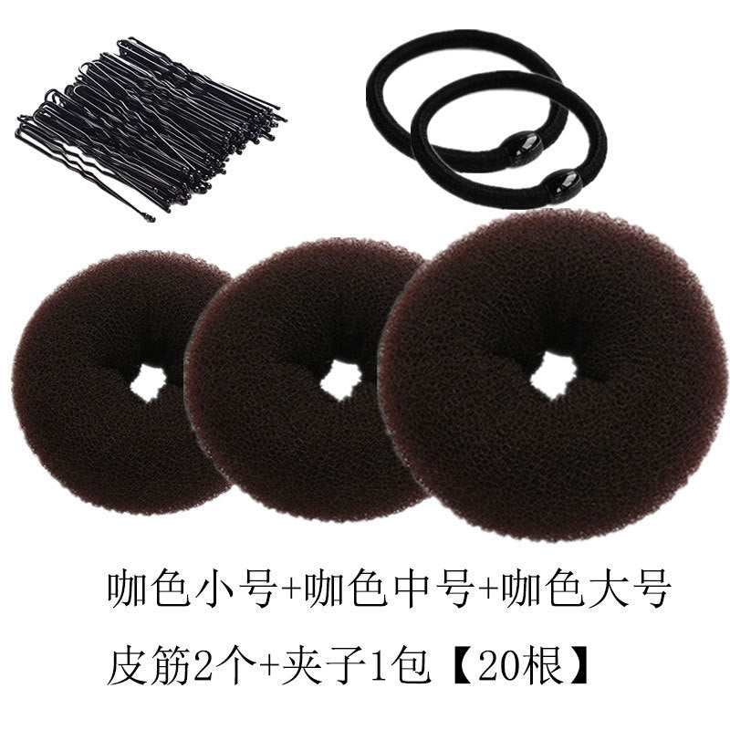 Set of donut hair styling tools - korean style donut bun maker for braided and updo hairstyles
