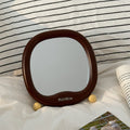 【sweet potato's pick】cosmetic mirror - portable folding makeup mirror with plastic storage, perfect for home, dorm, or office