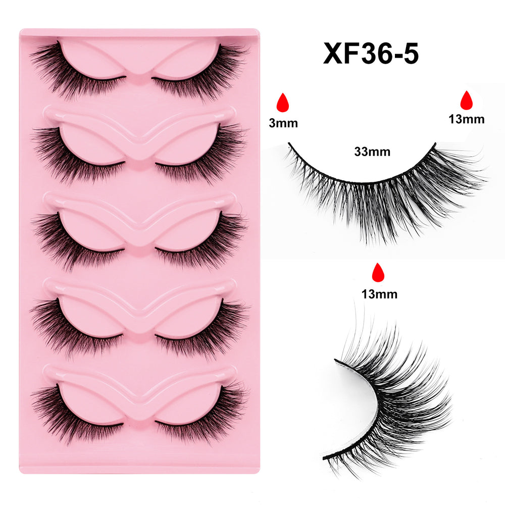 fox style false eyelashes glue style qingdao european and american curling stereo cat eye style hard stem false eyelashes factory