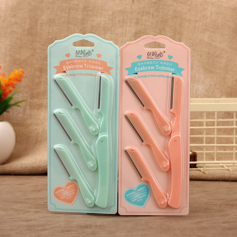 Betina foldable eyebrow razor - women's safe & beginner-friendly double-ended shaving kit