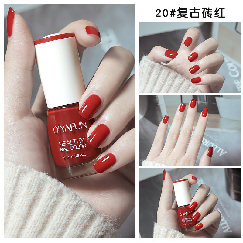 Ouyafei new arrival water-based nail polish 8ml no-bake peelable long-lasting quick-drying nail polish student peelable nail polish