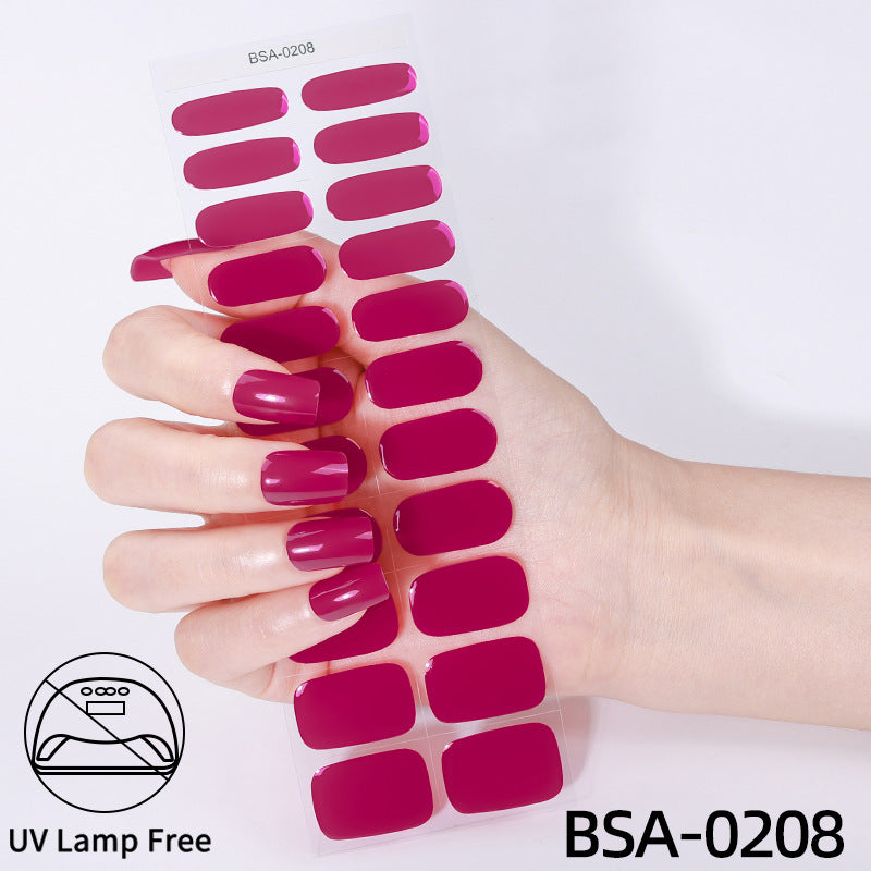 no-bake gel manicure stickers waterprooffashionpure color nail stickers no cure gel nail wraps