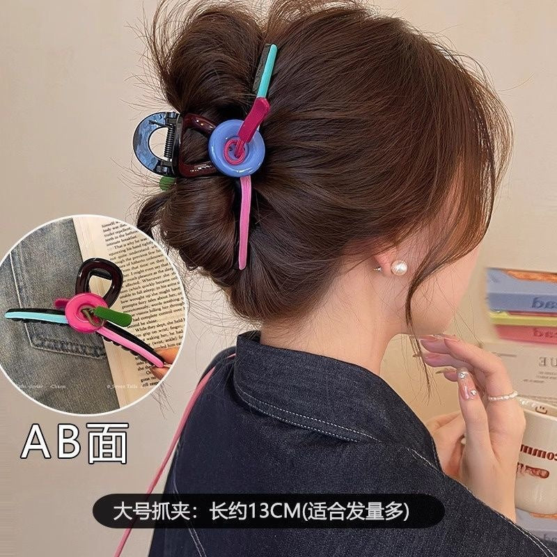 Korean style elegant hollow heart hair clip for women, 2025 new arrival, large claw clip for thick hair, ponytail holder, back of head hair styling tool