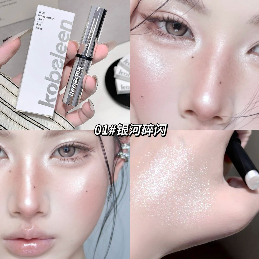 Makeup kobeleen jelly highlight stick pearlescent flash clear water-glow skin stereo brightening lying silkworm eye shadow stick