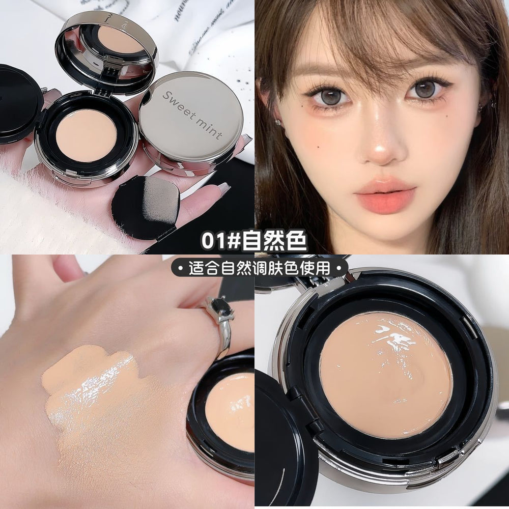 Sweet mint moisturizing cream covers spots, acne marks, dark circles, long-lasting waterproof, non-removing makeup concealer bottom cream