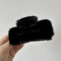 2024fall and winternew arrivalstuffed gripper square fur clip easiest for matchcute hair clip women's back head hair accessories