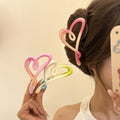 Gradient color love gripper female plastic large cute sweet 2024 new style shark clip for the back of the head summer hair clip