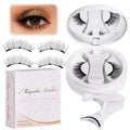 [amazon eyelash all-in-one box] european and american thick and portable artificial glue-free strong magnetic black stem eyelashes one piece