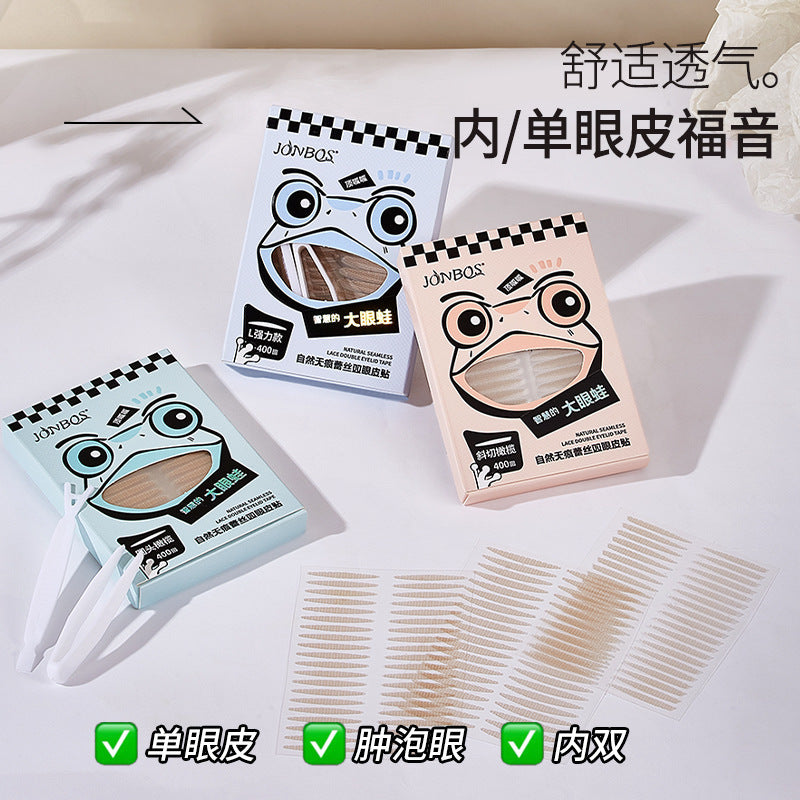 Jonbos lace eyelid tapes for women - invisible, natural, seamless, specifically designed for puffy eyes - 400 patches