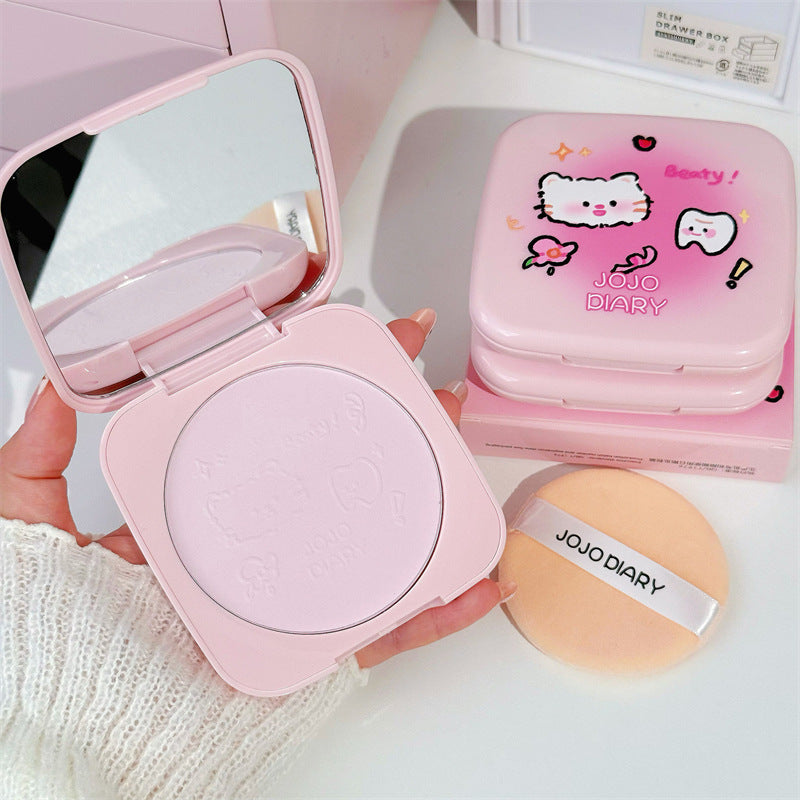 Jiujiu diary shell cat powder cake soft focus oil control concealer touch up makeup setting waterproof anti-sweat non-removing makeup foundation