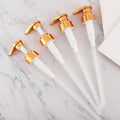 High-end electroplated pump head 33/410 plastic lotion pump gold push shower gel pump head in stock
