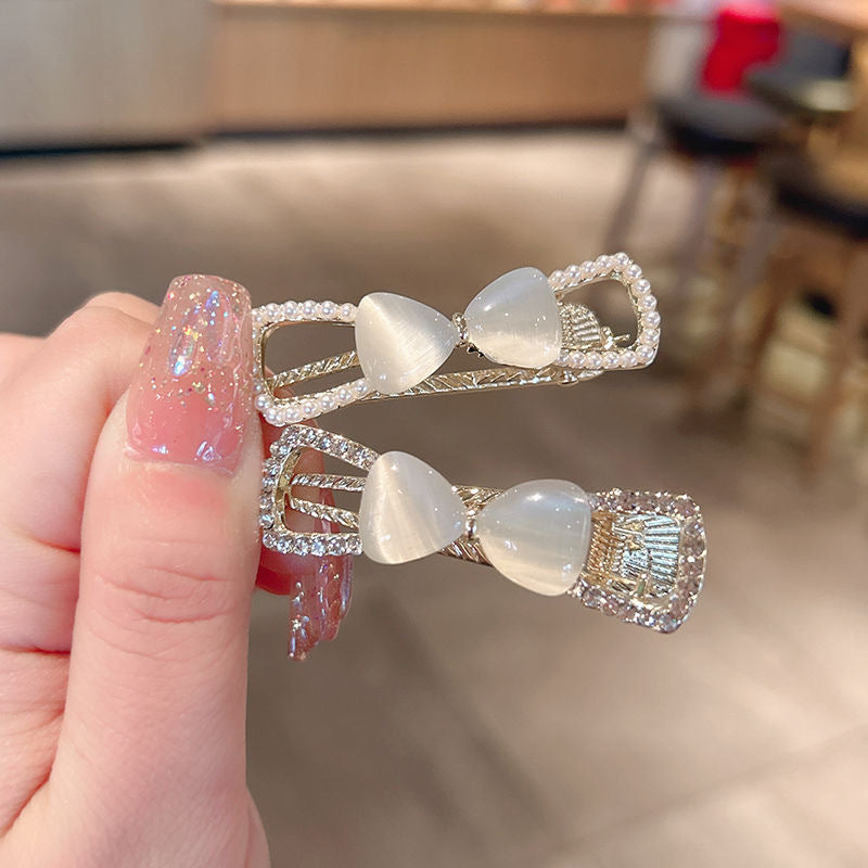 New cat's eye bow alligator hair clip - women's high-end side/front bangs clip