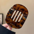 Lazy old money style gripper for women fall and winternew arrival enlarged and widened horizontal clip classy sense retro leopard print hair clip headwear