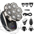 Five-in-one magnetic blade shaver electric ultra-clean bald hairdressing device whitening nose hair trimming bald handy gadget