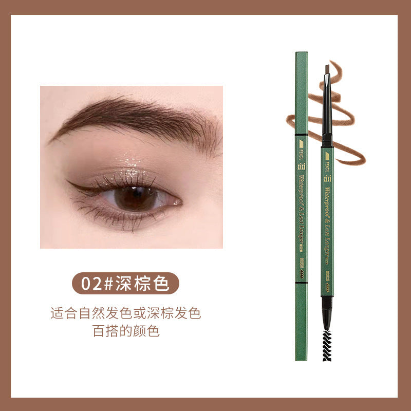 Xixi waterproof long-lasting double-ended eyebrow pencil, ultra-fine head, extremely small triangular roots, clear wild eyebrows, no smudging