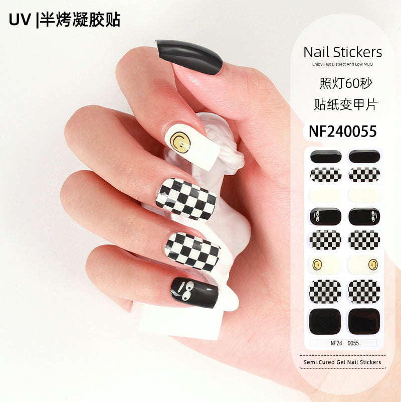 Zhengxiang custom gel nail art stickers - cat eye, glitter, 3d foil, french, uv light therapy, semi-cured nail stickers wholesale