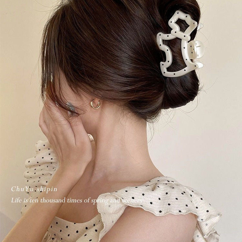New casual hair clip elegant gripper extra large hair volume shark clip cartoon puppy biscuit headgear