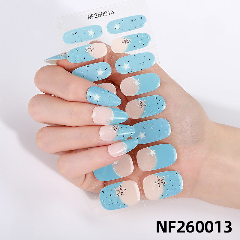 Zhengxiang fashion gel manicure stickers waterproof semi-cured gel nail stickers smudged ice uv gel nail