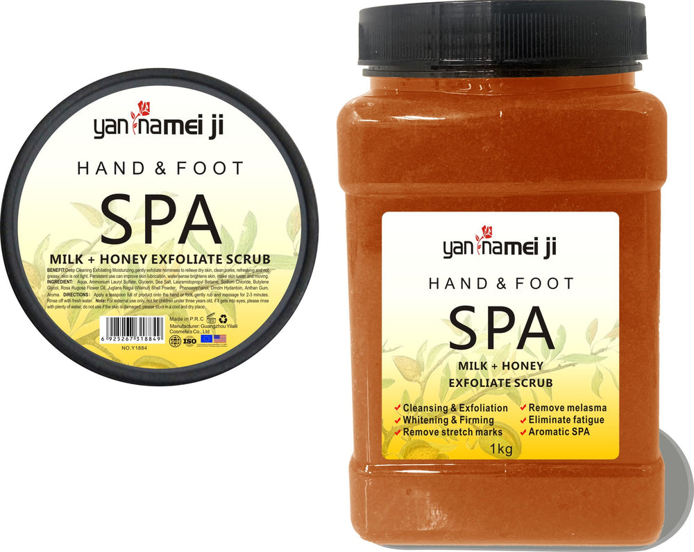 milk & honey moisturizing hand & foot spa rose scrub 1kg - cleansing, rejuvenating, exfoliating - export quality