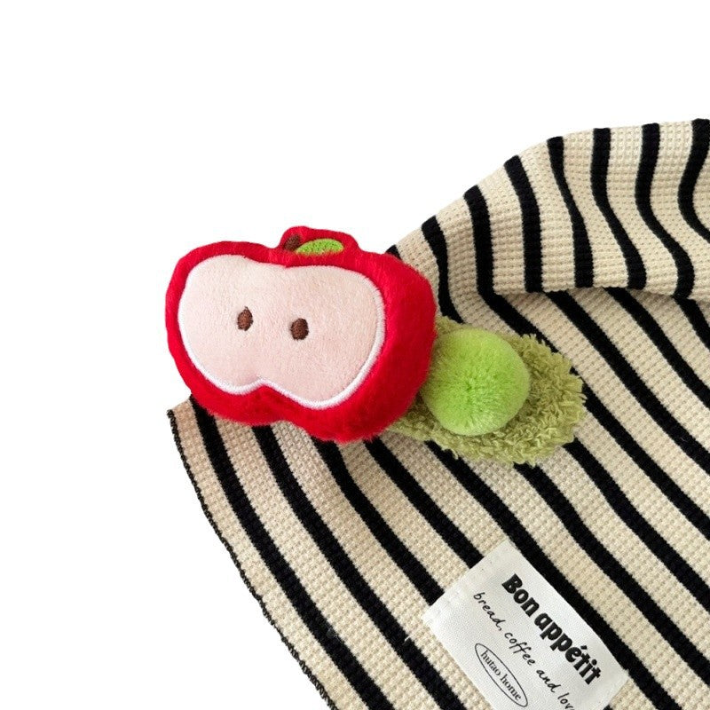 Cuteeasiest for matchstuffed velvet red apple one-word large duckbill clip back of head hair clip fall and winter hair accessories new arrival
