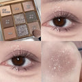 Capel luminous nine-color eyeshadow palette - shimmer, crushed diamond, matte, highlight, contour all-in-one palette - earth tones, smoky eye makeup