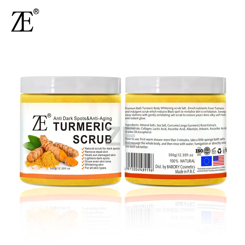 Turmeric body scrub - exfoliating bath salt for deep cleansing and skin rejuvenation