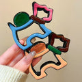 Line puppy ~ cute contrasting color gripper for women, high-end back of the head painted shark clip 2026 new hair clip