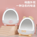 Cute makeup mirror portable mirror led rechargeable makeup mirror with light plastic storage home desktop home mirror