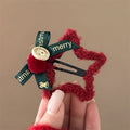 Red star hair clip for women, 2025 new year style, bangs clip, bow edge clip, hair styling tool, christmas hair accessory clip