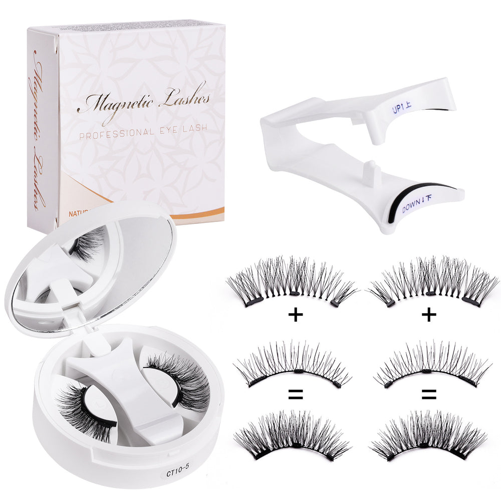 Pingdu magnetic false eyelashes amazon fashion thick strong magnetic 2 pairs black stem eyelash curler suit factory wholesale