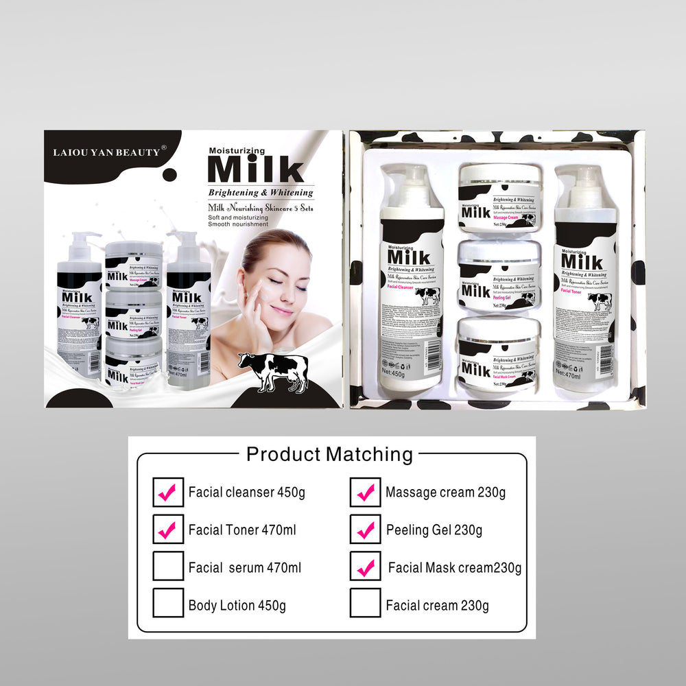 milk skin care kit soothing and repairing cleansing balm essence massage balm hydrating beauty salon factory direct sales