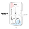 3.0 mirror light square eyebrow scissors + pp plastic box + hanging bag