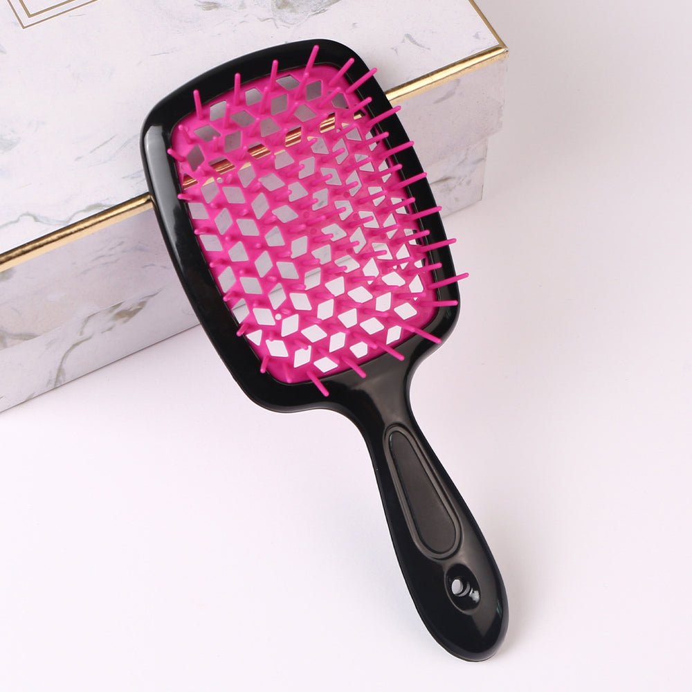 Hairdressing cut out massage grids wet and dry hairdressing comb for home women's straight hair curling comb fluffy styling comb
