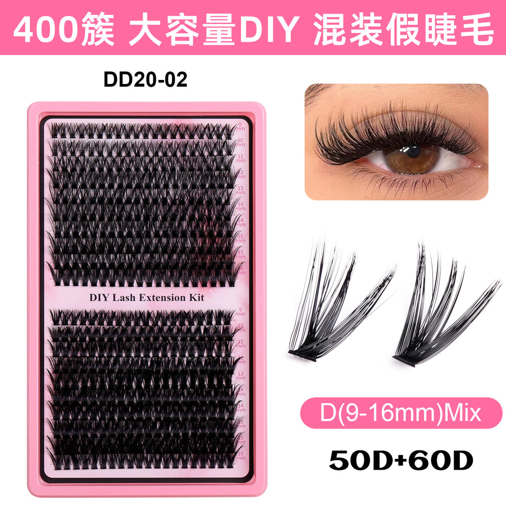 false eyelashes set box european and american thick 30p-100p combination curling eyelashes glue style penglai factory