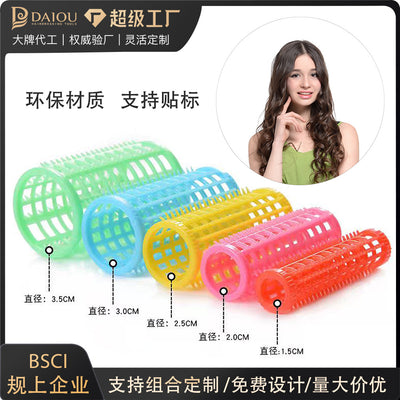 Amazon light tooth curling barrel with pin fixed plastic hair roll 5 sizes optional curling iron magic hair roll