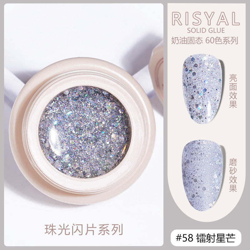 Risyal icy solid gel polish 5ml - smooth cream gel nail polish, japanese style nail polish for nail salons