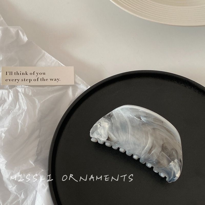 Super fairy ink smudged hair clip casualretro back of the head clip elegant shark clip headwear gray chinese style female
