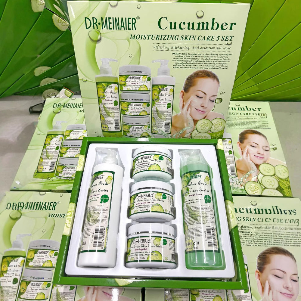 cucumber beauty salon skincare set - 5-piece massage skincare kit - wholesale for export