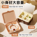 Portable jewelry box mirror organizer - plastic mini home storage jewelry case with glass mirror