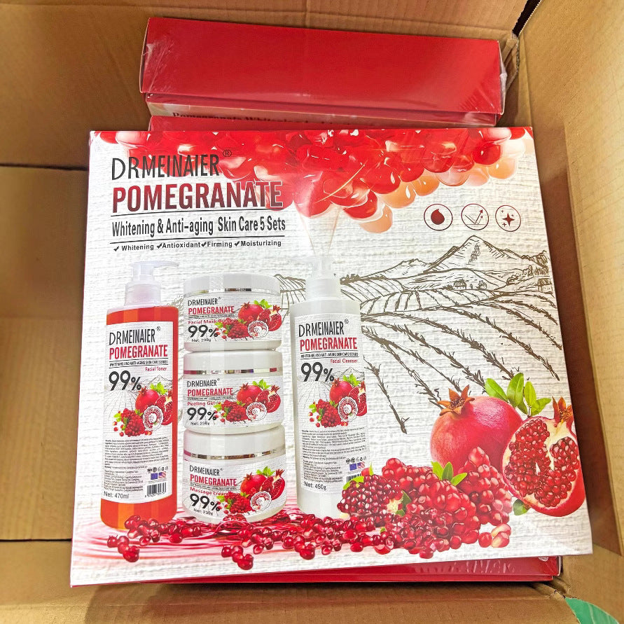 red pomegranate beauty salon skincare set - 5-piece massage skincare kit - wholesale for export
